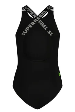 Superrebel Sport Style^Bad/beach meisjes badpak mode zwart