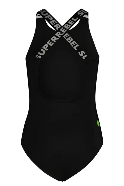 Superrebel Sport Style^Bad/beach meisjes badpak mode zwart