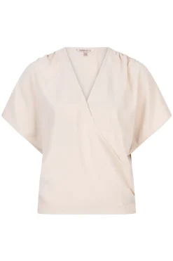Esqualo Jeans & Casuals|Blouses^Dames blouse korte mouw bruin