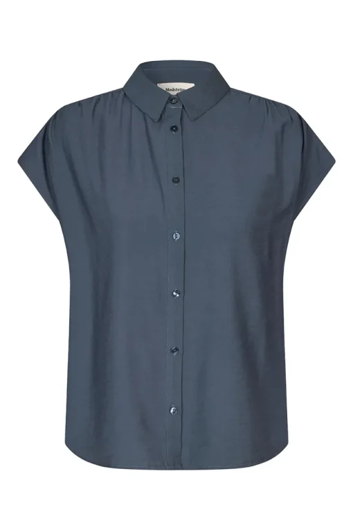 Modström Jeans & Casuals|Blouses^Dames blouse korte mouw blauw