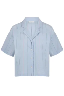 By Bar Jeans & Casuals|Blouses^Dames blouse korte mouw blauw