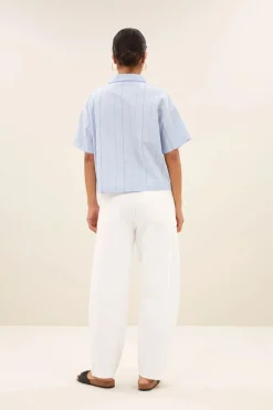 By Bar Jeans & Casuals|Blouses^Dames blouse korte mouw blauw