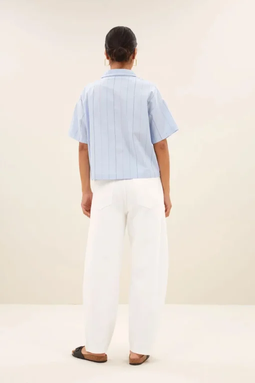 By Bar Jeans & Casuals|Blouses^Dames blouse korte mouw blauw