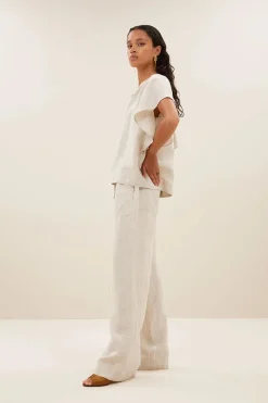 By Bar Jeans & Casuals|Blouses^Dames blouse korte mouw bruin