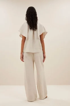 By Bar Jeans & Casuals|Blouses^Dames blouse korte mouw bruin