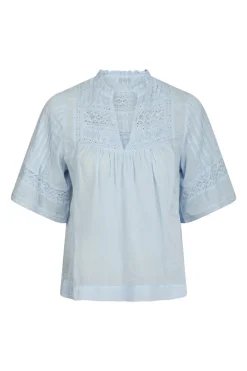 Neo Noir Jeans & Casuals|Blouses^Dames blouse korte mouw blauw