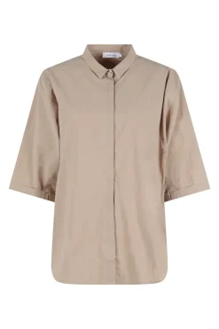 Knit-Ted Modern Classics|Blouses^Dames blouse korte mouw bruin