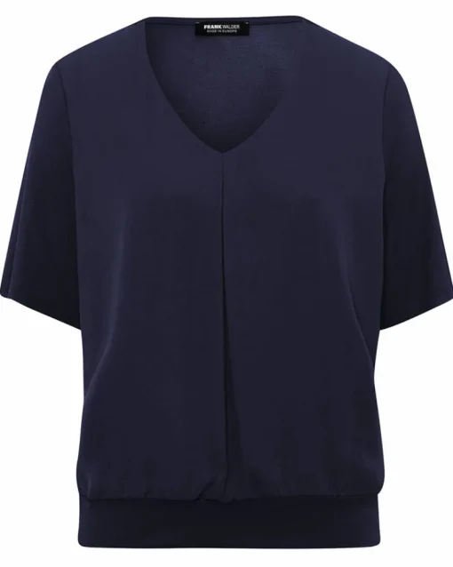 Frank Walder Modern Classics|Blouses^Dames blouse korte mouw blauw