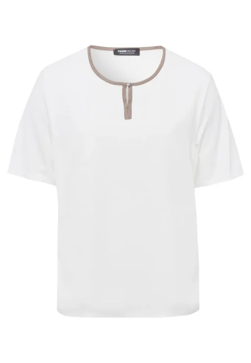 Frank Walder Modern Classics|Blouses^Dames blouse korte mouw bruin