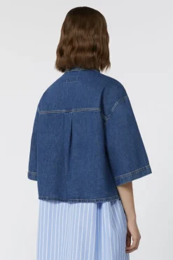 Max Mara Weekend Modern Classics|Blouses^Dames blouse korte mouw blauw