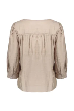 Geisha Jeans & Casuals|Blouses^Dames blouse korte mouw bruin
