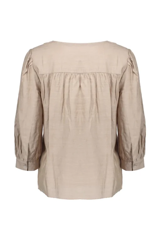 Geisha Jeans & Casuals|Blouses^Dames blouse korte mouw bruin