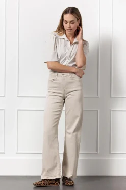 Studio Anneloes Jeans & Casuals|Blouses^Dames blouse korte mouw ecru