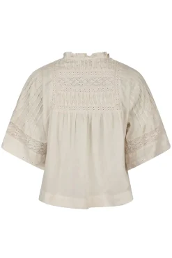 Neo Noir Jeans & Casuals|Blouses^Dames blouse korte mouw ecru