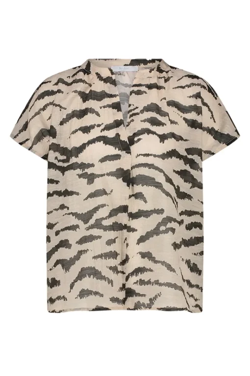 By Bar Jeans & Casuals|Blouses^Dames blouse korte mouw ecru