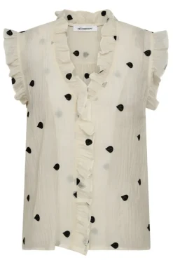 co´couture Jeans & Casuals|Blouses^Dames blouse korte mouw ecru