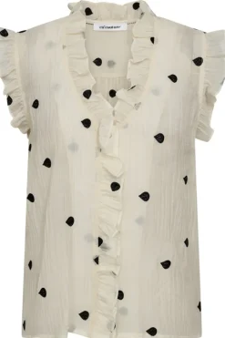 co´couture Jeans & Casuals|Blouses^Dames blouse korte mouw ecru