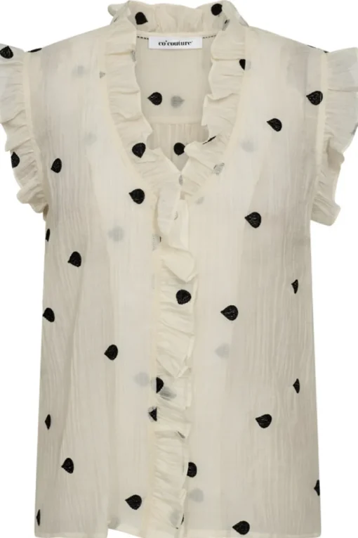 co´couture Jeans & Casuals|Blouses^Dames blouse korte mouw ecru
