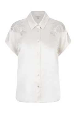 Esqualo Jeans & Casuals|Blouses^Dames blouse korte mouw ecru