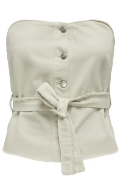 Only Outlet^Dames blouse korte mouw ecru