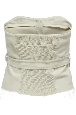 Only Outlet^Dames blouse korte mouw ecru