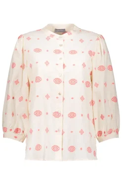Geisha Jeans & Casuals|Blouses^Dames blouse korte mouw grijs