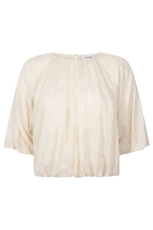 Aaiko Jeans & Casuals|Blouses^Dames blouse korte mouw goud
