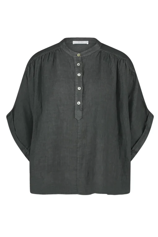 By Bar Jeans & Casuals|Blouses^Dames blouse korte mouw grijs