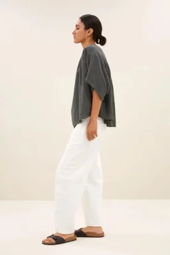 By Bar Jeans & Casuals|Blouses^Dames blouse korte mouw grijs