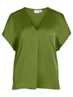 Vila Jeans & Casuals|Blouses^Dames blouse korte mouw groen