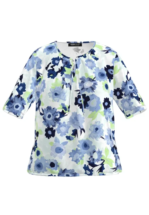 Frank Walder Outlet^Dames blouse korte mouw groen