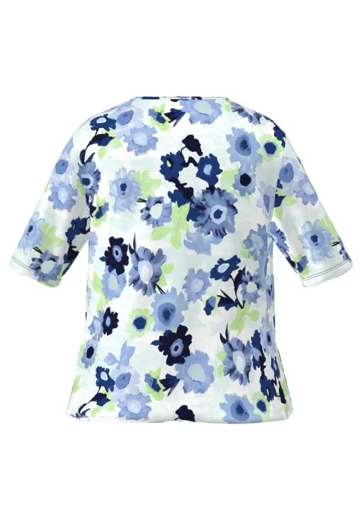 Frank Walder Outlet^Dames blouse korte mouw groen