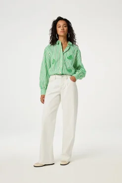 Fabienne Chapot Jeans & Casuals|Blouses^Dames blouse korte mouw oranje