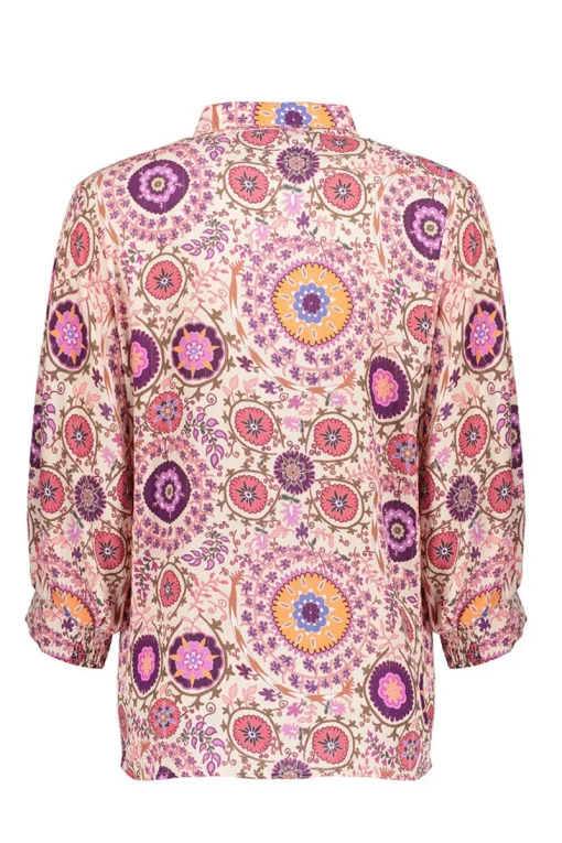 Geisha Jeans & Casuals|Blouses^Dames blouse korte mouw paars