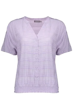 Geisha Jeans & Casuals|Blouses^Dames blouse korte mouw paars
