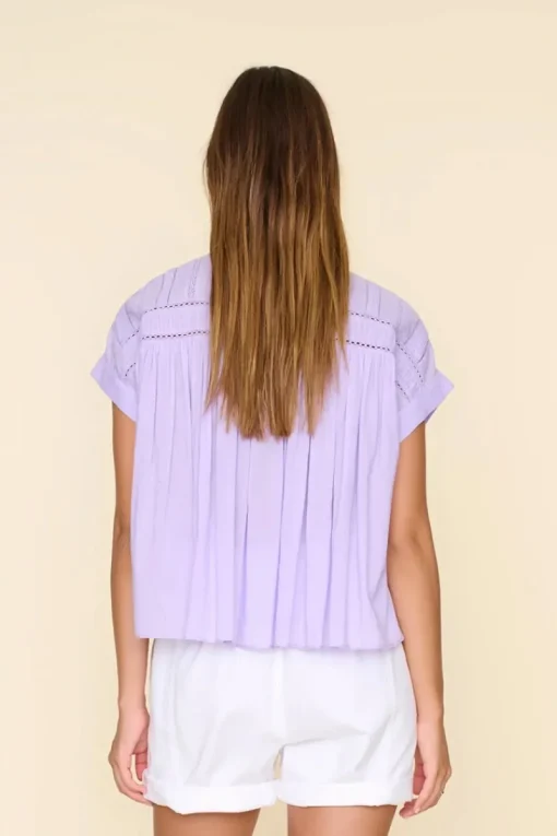 Xirena Designer|Blouses^Dames blouse korte mouw paars