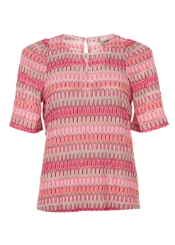 Freebird Jeans & Casuals|Blouses^Dames blouse korte mouw rose