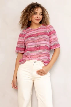 Freebird Jeans & Casuals|Blouses^Dames blouse korte mouw rose