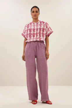 By Bar Jeans & Casuals|Blouses^Dames blouse korte mouw rose