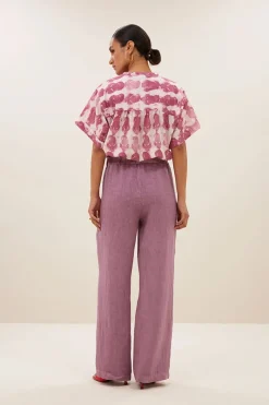 By Bar Jeans & Casuals|Blouses^Dames blouse korte mouw rose