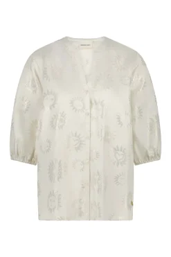 Fabienne Chapot Jeans & Casuals|Blouses^Dames blouse korte mouw wit