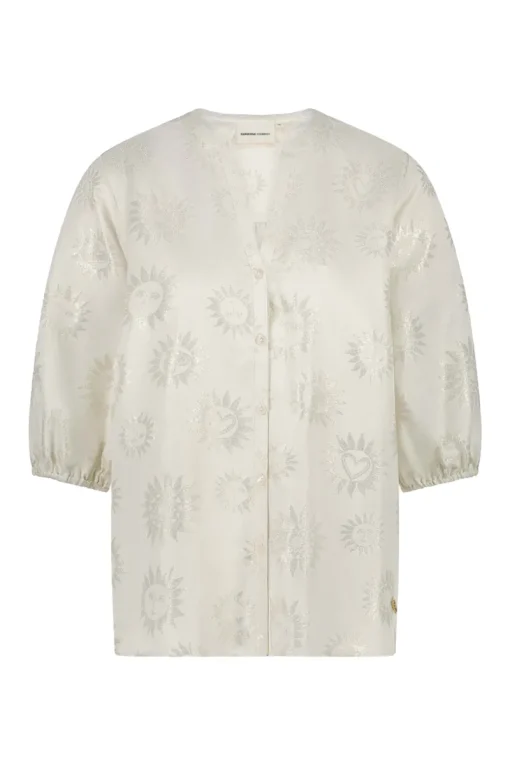 Fabienne Chapot Jeans & Casuals|Blouses^Dames blouse korte mouw wit