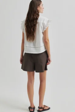 Second Female Jeans & Casuals|Blouses^Dames blouse korte mouw wit