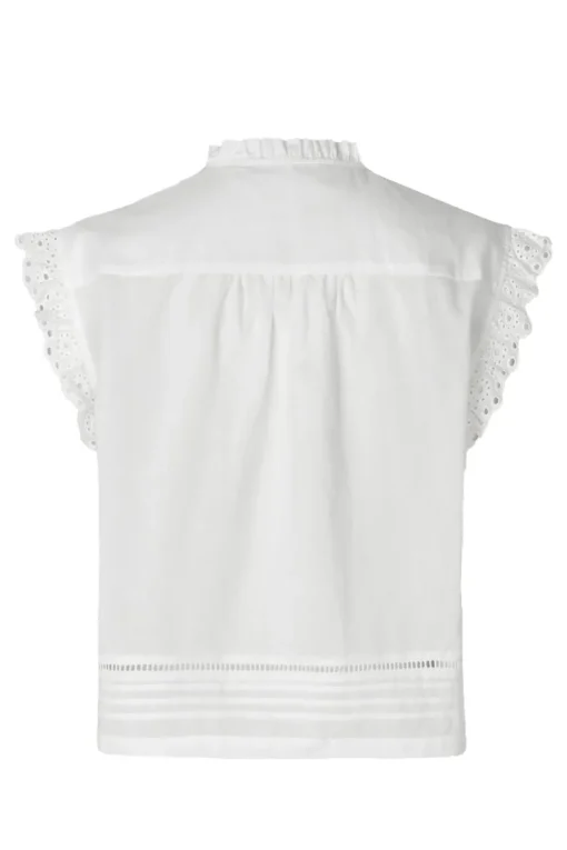 Second Female Jeans & Casuals|Blouses^Dames blouse korte mouw wit