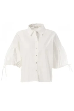 JcSophie Blouses^Dames blouse korte mouw wit