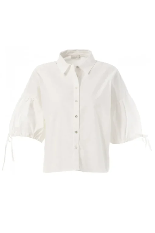 JcSophie Blouses^Dames blouse korte mouw wit