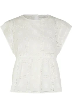 Modström Outlet^Dames blouse korte mouw wit