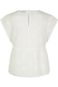 Modström Outlet^Dames blouse korte mouw wit