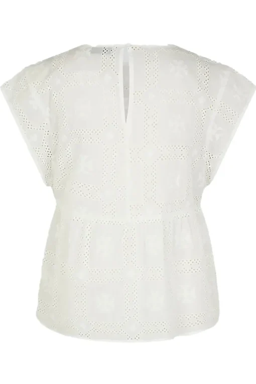 Modström Outlet^Dames blouse korte mouw wit
