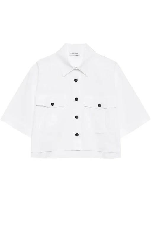 Anine Bing Designer|Blouses^Dames blouse korte mouw wit
